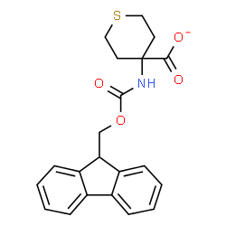 ChemSpider 2D Image | 4-{[(9H-Fluoren-9-ylmethoxy)carbonyl]amino}tetrahydro-2H-thiopyran-4-carboxylate | C21H20NO4S