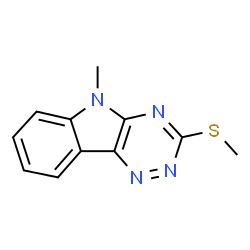 ChemSpider 2D Image | 5-Methyl-3-[methylthio]-1,2,4-triazino[5,6-b]indole | C11H10N4S