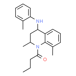 ChemSpider 2D Image | 1-(2,8-Dimethyl-4-o-tolylamino-3,4-dihydro-2H-quinolin-1-yl)-butan-1-one | C22H28N2O