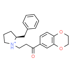 ChemSpider 2D Image | (2S)-2-Benzyl-1-[3-(2,3-dihydro-1,4-benzodioxin-6-yl)-3-oxopropyl]pyrrolidinium | C22H26NO3