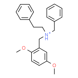 ChemSpider 2D Image | N-Benzyl-N-(2,5-dimethoxybenzyl)-2-phenylethanaminium | C24H28NO2