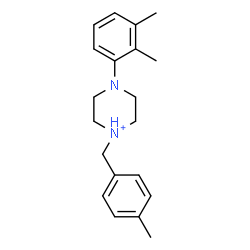 ChemSpider 2D Image | 4-(2,3-Dimethylphenyl)-1-(4-methylbenzyl)piperazin-1-ium | C20H27N2