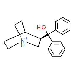 ChemSpider 2D Image | (3R)-3-[Hydroxy(diphenyl)methyl]-1-azoniabicyclo[2.2.2]octane | C20H24NO