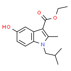 ChemSpider 2D Image | Ethyl 5-hydroxy-1-isobutyl-2-methyl-1H-indole-3-carboxylate | C16H21NO3