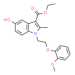 ChemSpider 2D Image | Ethyl 5-hydroxy-1-[2-(2-methoxyphenoxy)ethyl]-2-methyl-1H-indole-3-carboxylate | C21H23NO5