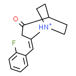 ChemSpider 2D Image | (2E)-2-(2-Fluorobenzylidene)-4-oxo-1-azoniabicyclo[3.2.2]nonane | C15H17FNO