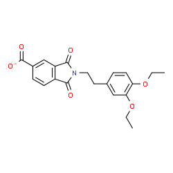 ChemSpider 2D Image | 2-[2-(3,4-Diethoxyphenyl)ethyl]-1,3-dioxo-5-isoindolinecarboxylate | C21H20NO6