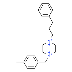 ChemSpider 2D Image | 1-(4-Methylbenzyl)-4-(3-phenylpropyl)piperazinediium | C21H30N2