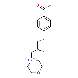 ChemSpider 2D Image | 4-[(2R)-3-(4-Acetylphenoxy)-2-hydroxypropyl]morpholin-4-ium | C15H22NO4