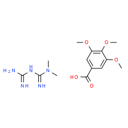 ChemSpider 2D Image | 3,4,5-Trimethoxybenzoic acid - N,N-dimethylimidodicarbonimidic diamide (1:1) | C14H23N5O5