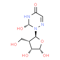 ChemSpider 2D Image | (3R)-2-[(2S,3S,4R,5S)-4,5-Dihydroxy-3-(hydroxymethyl)tetrahydro-2-furanyl]-3-hydroxy-3,4-dihydro-1,2,4-triazin-5(2H)-one | C8H13N3O6