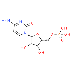 ChemSpider 2D Image | 4-Amino-1-[(2xi)-5-O-phosphono-beta-D-threo-pentofuranosyl]-2(1H)-pyrimidinone | C9H14N3O8P