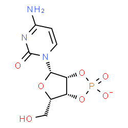 ChemSpider 2D Image | (3aR,4S,6S,6aR)-4-(4-Amino-2-oxo-1(2H)-pyrimidinyl)-6-(hydroxymethyl)tetrahydrofuro[3,4-d][1,3,2]dioxaphosphol-2-olate 2-oxide | C9H11N3O7P