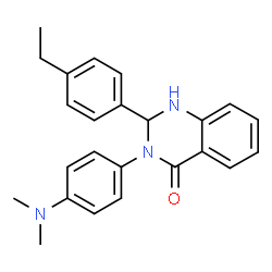 ChemSpider 2D Image | 3-(4-Dimethylamino-phenyl)-2-(4-ethyl-phenyl)-2,3-dihydro-1H-quinazolin-4-one | C24H25N3O
