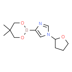 ChemSpider 2D Image | 4-(5,5-Dimethyl-1,3,2-dioxaborinan-2-yl)-1-(tetrahydro-2-furanyl)-1H-imidazole | C12H19BN2O3