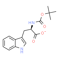 ChemSpider 2D Image | (2R)-3-(1H-Indol-3-yl)-2-({[(2-methyl-2-propanyl)oxy]carbonyl}amino)propanoate | C16H19N2O4