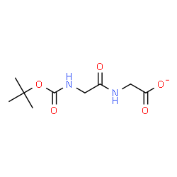 ChemSpider 2D Image | [(N-{[(2-Methyl-2-propanyl)oxy]carbonyl}glycyl)amino]acetate | C9H15N2O5