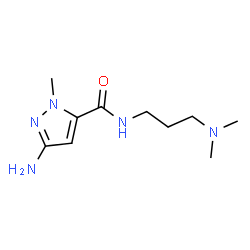 ChemSpider 2D Image | 3-Amino-N-[3-(dimethylamino)propyl]-1-methyl-1H-pyrazole-5-carboxamide | C10H19N5O