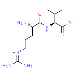 ChemSpider 2D Image | (2S)-2-({(2S)-2-Ammonio-5-[(diaminomethylene)ammonio]pentanoyl}amino)-3-methylbutanoate | C11H24N5O3