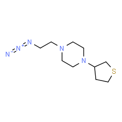 ChemSpider 2D Image | 1-(2-Azidoethyl)-4-(tetrahydro-3-thiophenyl)piperazine | C10H19N5S