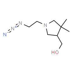 ChemSpider 2D Image | [1-(2-Azidoethyl)-4,4-dimethyl-3-pyrrolidinyl]methanol | C9H18N4O