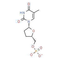ChemSpider 2D Image | [(2S,5R)-5-(5-Methyl-2,4-dioxo-3,4-dihydro-1(2H)-pyrimidinyl)tetrahydro-2-furanyl]methyl phosphate | C10H13N2O7P