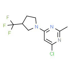 ChemSpider 2D Image | 4-Chloro-2-methyl-6-[3-(trifluoromethyl)-1-pyrrolidinyl]pyrimidine | C10H11ClF3N3