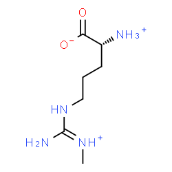 ChemSpider 2D Image | (2R)-5-{[(E)-Amino(methyliminio)methyl]amino}-2-ammoniopentanoate | C7H17N4O2