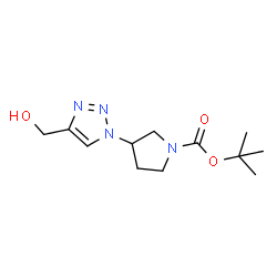 ChemSpider 2D Image | tert-butyl 3-[4-(hydroxymethyl)-1H-1,2,3-triazol-1-yl]pyrrolidine-1-carboxylate | C12H20N4O3
