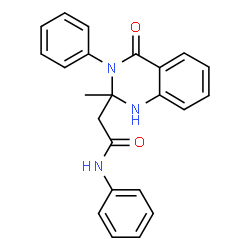 ChemSpider 2D Image | 2-(2-Methyl-4-oxo-3-phenyl-1,2,3,4-tetrahydro-2-quinazolinyl)-N-phenylacetamide | C23H21N3O2
