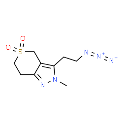 ChemSpider 2D Image | 3-(2-Azidoethyl)-2-methyl-2,4,6,7-tetrahydrothiopyrano[4,3-c]pyrazole 5,5-dioxide | C9H13N5O2S