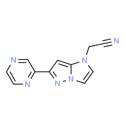 ChemSpider 2D Image | [6-(2-Pyrazinyl)-1H-imidazo[1,2-b]pyrazol-1-yl]acetonitrile | C11H8N6