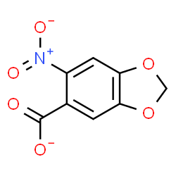 ChemSpider 2D Image | 6-Nitro-1,3-benzodioxole-5-carboxylate | C8H4NO6