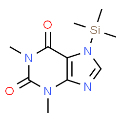 ChemSpider 2D Image | 1,3-Dimethyl-7-(trimethylsilyl)-3,7-dihydro-1H-purine-2,6-dione  | C10H16N4O2Si