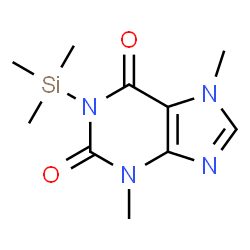 ChemSpider 2D Image | 3,7-Dimethyl-1-(trimethylsilyl)-3,7-dihydro-1H-purine-2,6-dione | C10H16N4O2Si