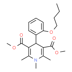 ChemSpider 2D Image | Dimethyl 4-(2-butoxyphenyl)-1,2,6-trimethyl-1,4-dihydro-3,5-pyridinedicarboxylate | C22H29NO5