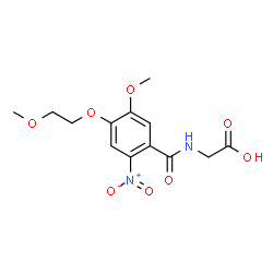 ChemSpider 2D Image | N-[5-Methoxy-4-(2-methoxyethoxy)-2-nitrobenzoyl]glycine | C13H16N2O8