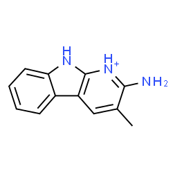 ChemSpider 2D Image | 2-Amino-3-methyl-9H-pyrido[2,3-b]indol-1-ium | C12H12N3