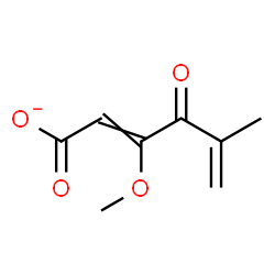 ChemSpider 2D Image | 3-Methoxy-5-methyl-4-oxo-2,5-hexadienoate | C8H9O4