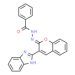 ChemSpider 2D Image | N'-[(2Z)-3-(1H-Benzimidazol-2-yl)-2H-chromen-2-ylidene]benzohydrazide | C23H16N4O2