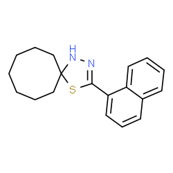 ChemSpider 2D Image | 3-(1-Naphthyl)-4-thia-1,2-diazaspiro[4.7]dodec-2-ene | C19H22N2S