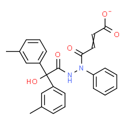 ChemSpider 2D Image | 4-(2-{Hydroxy[bis(3-methylphenyl)]acetyl}-1-phenylhydrazino)-4-oxo-2-butenoate | C26H23N2O5