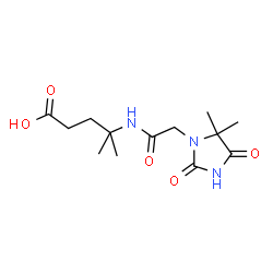 ChemSpider 2D Image | 4-{[(5,5-Dimethyl-2,4-dioxo-1-imidazolidinyl)acetyl]amino}-4-methylpentanoic acid | C13H21N3O5