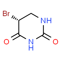 ChemSpider 2D Image | (5R)-5-Bromodihydro-2,4(1H,3H)-pyrimidinedione | C4H5BrN2O2