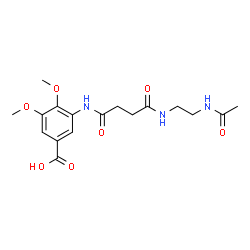 ChemSpider 2D Image | 3-({4-[(2-Acetamidoethyl)amino]-4-oxobutanoyl}amino)-4,5-dimethoxybenzoic acid | C17H23N3O7