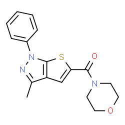 ChemSpider 2D Image | (3-Methyl-1-phenyl-1H-thieno[2,3-c]pyrazol-5-yl)(4-morpholinyl)methanone | C17H17N3O2S