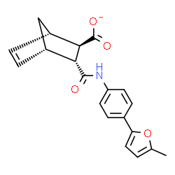 ChemSpider 2D Image | (1S,2R,3R,4S)-3-{[4-(5-Methyl-2-furyl)phenyl]carbamoyl}bicyclo[2.2.1]hept-5-ene-2-carboxylate | C20H18NO4
