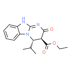 ChemSpider 2D Image | Ethyl (3S,4S)-4-isopropyl-2-oxo-2,3,4,10-tetrahydropyrimido[1,2-a]benzimidazole-3-carboxylate | C16H19N3O3