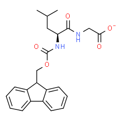 ChemSpider 2D Image | ({N-[(9H-Fluoren-9-ylmethoxy)carbonyl]-L-leucyl}amino)acetate | C23H25N2O5