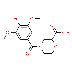 ChemSpider 2D Image | 4-(4-Bromo-3,5-dimethoxybenzoyl)-2-morpholinecarboxylic acid | C14H16BrNO6